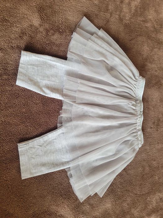 Szare getry z tiulem, spódniczka baletnica, Next