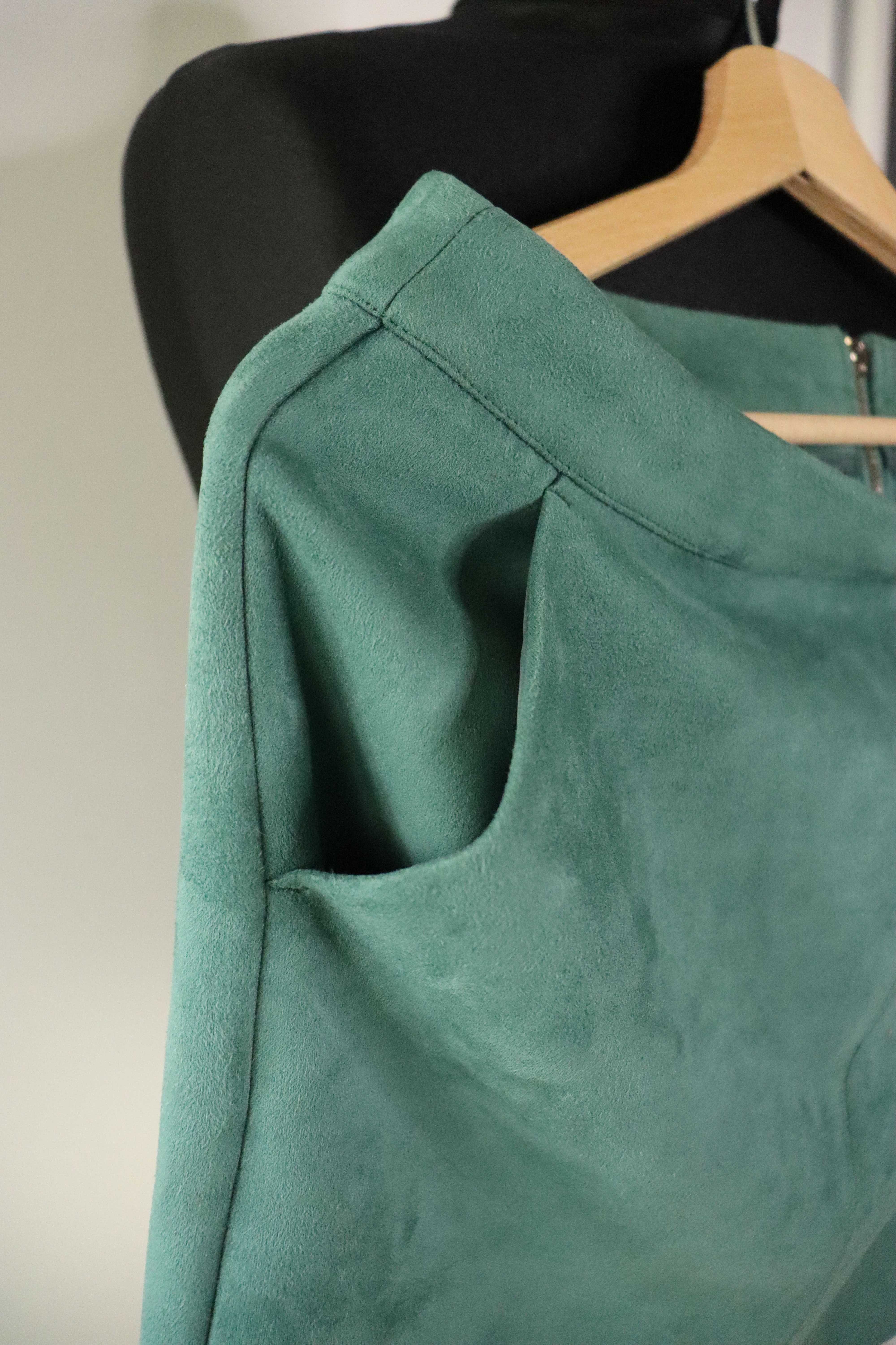 Spódnica mini nowa Vero Moda M butelkowa zieleń piękna a'la zamsz
