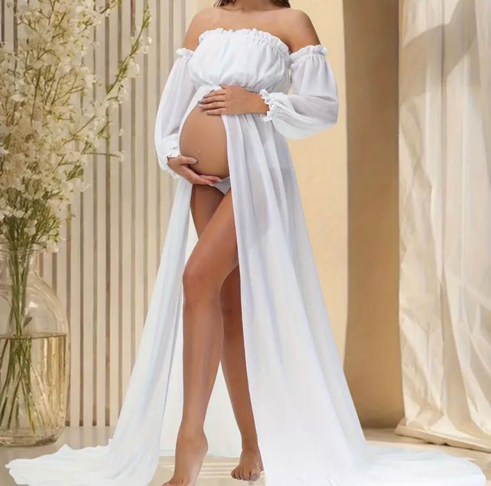 Елегантна сукня для фотосесії вагітних