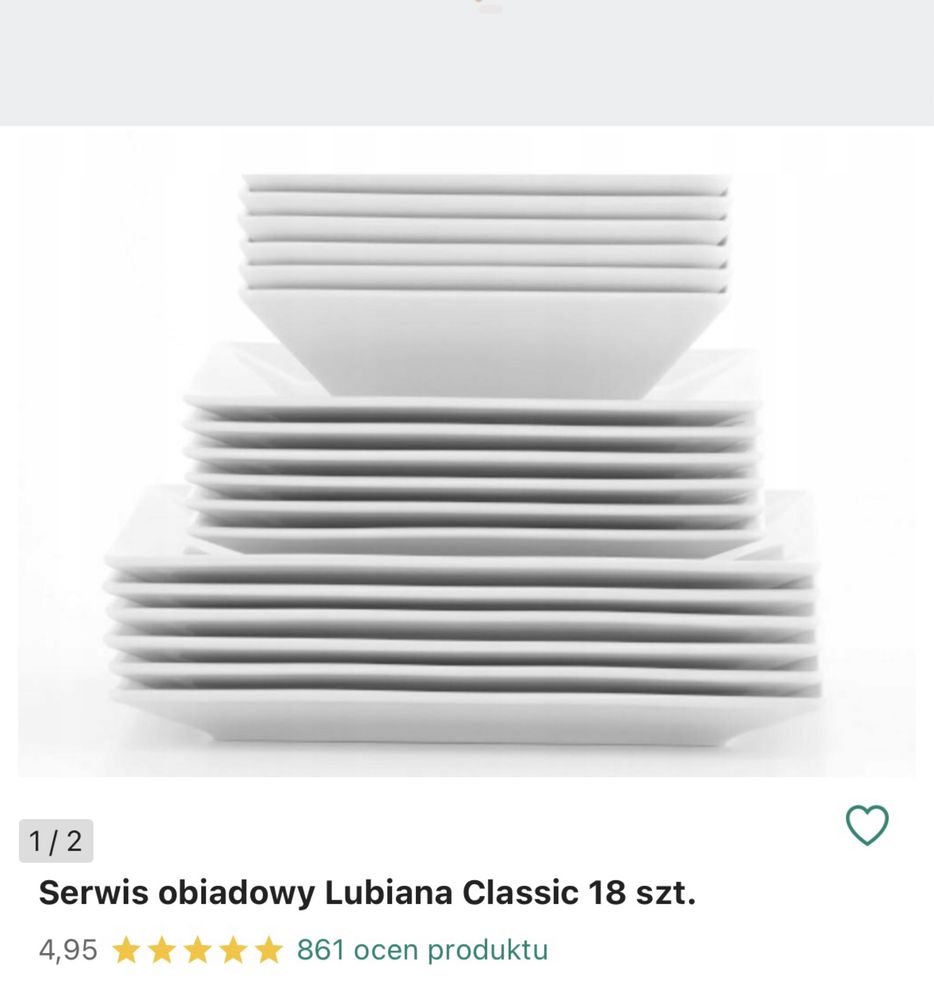 Lubiana classic zestaw obiadowy