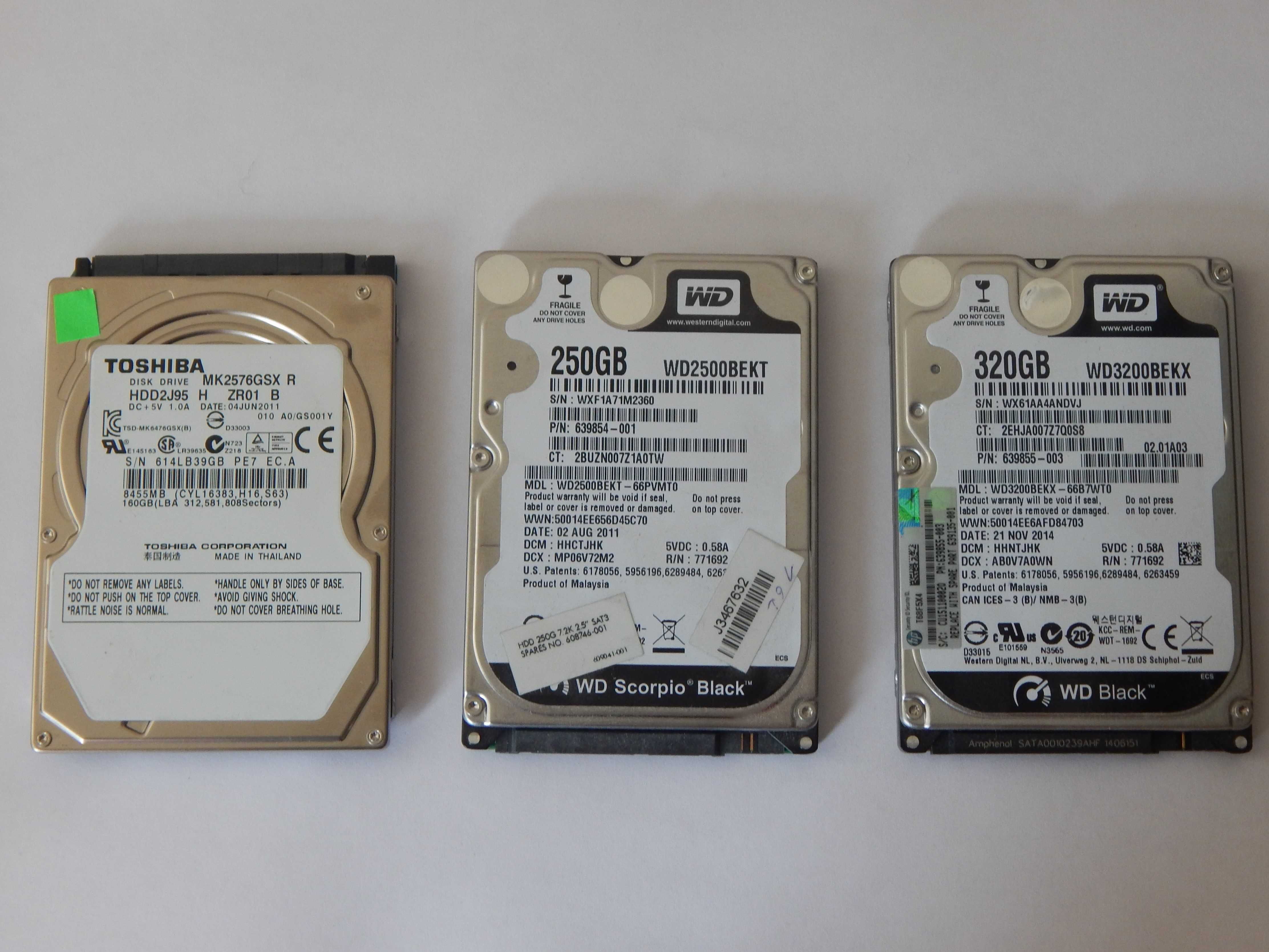 Жорсткий диск HDD для ноутбука 2.5" 250GB/320GB/500GB/750GB є опт