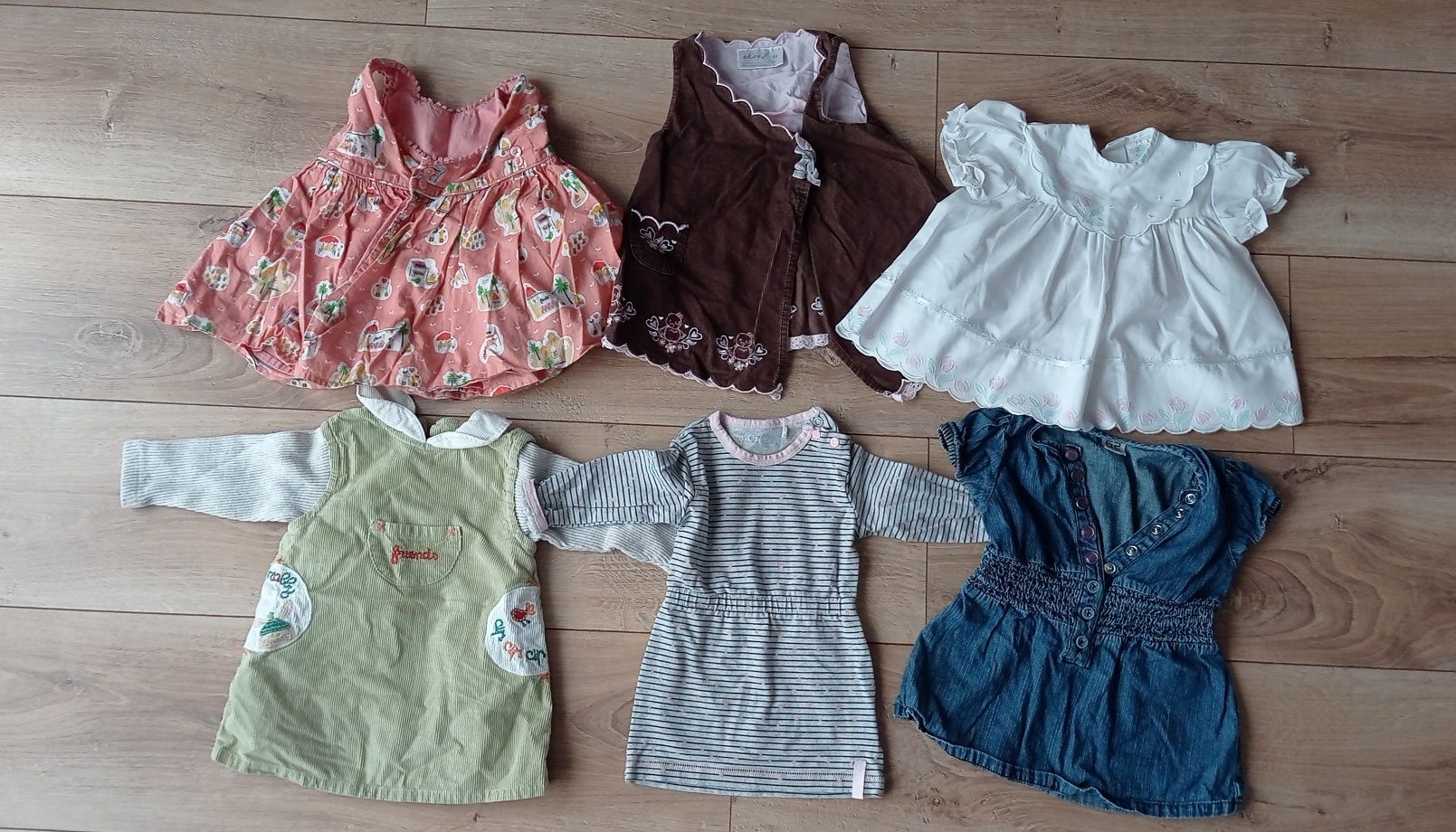 Paka ciuszków dla dziewczynki 62 cm: spodnie, body, pajace, kamizelka
