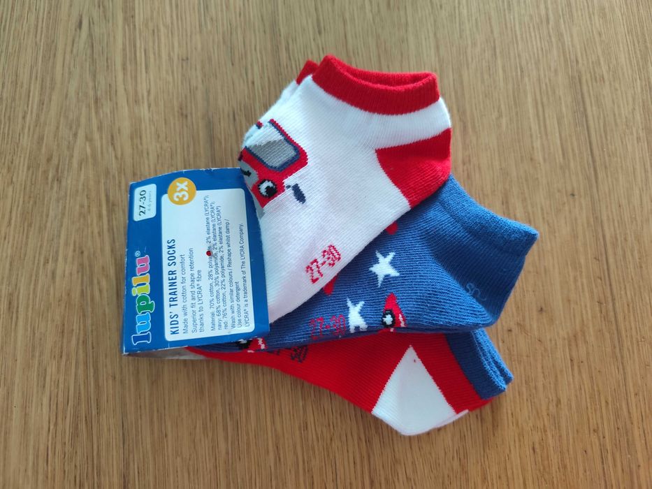 NOWE 3-pak skarpetki, stopki chłopięce r. 27-30 Lupilu