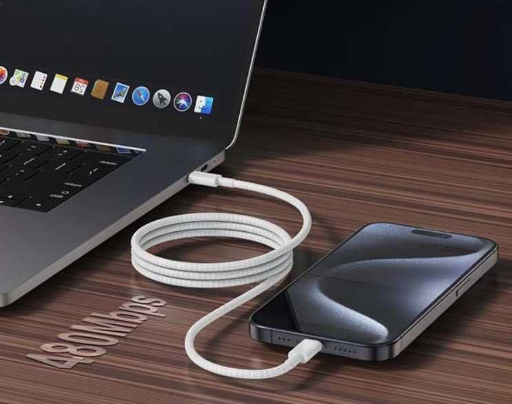 NOWY Kabel USB-C na USB-C 60W 1m Wysokiej JAKOŚCI