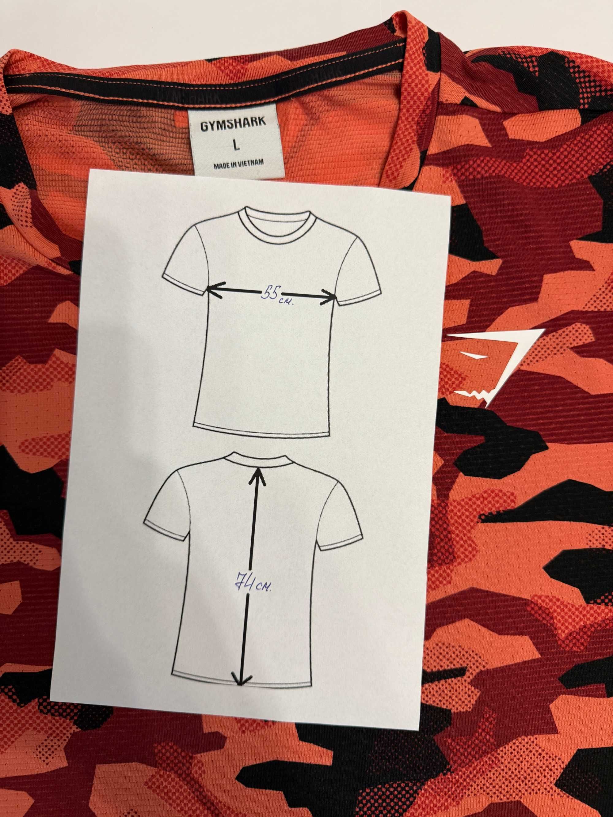 Футболка Gymshark Arrival T-Shirt, Red/Camo (оригінал)