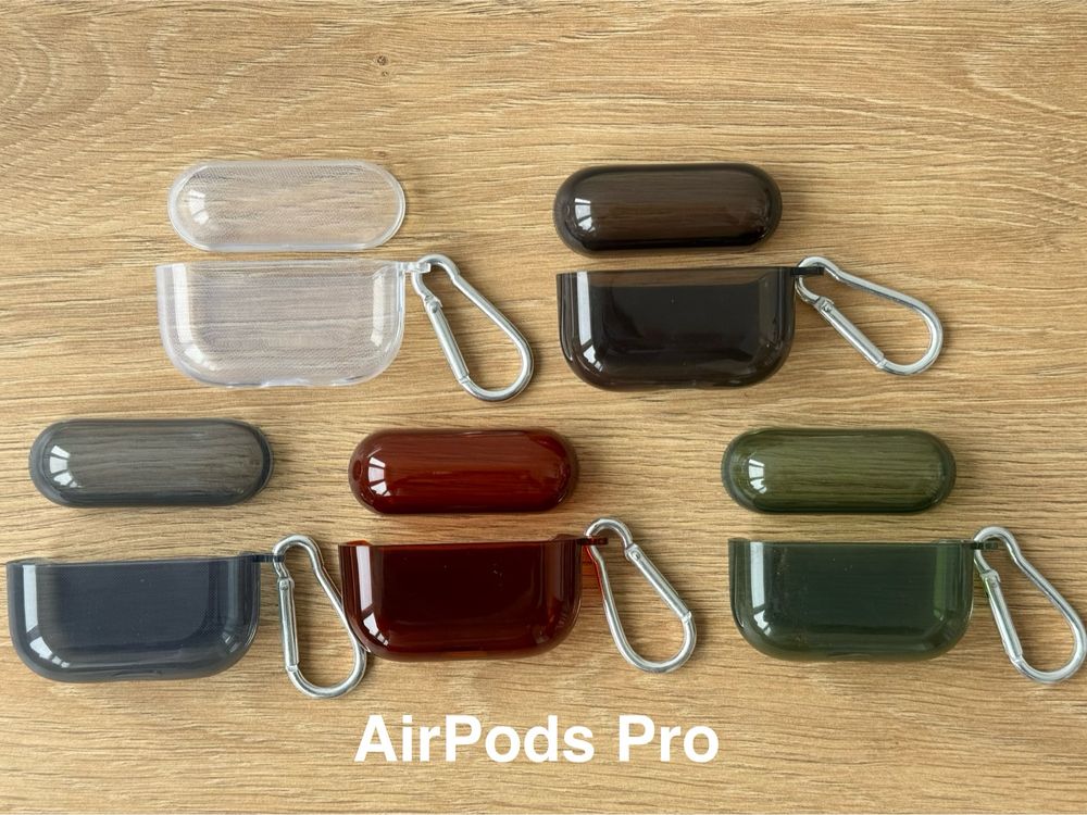 Прозорий чохол з карабіном для Apple AirPods 1, 2, 3, Pro, Pro 2