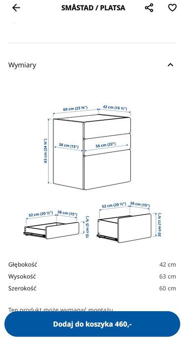 Komoda ikea platsa jak nowa