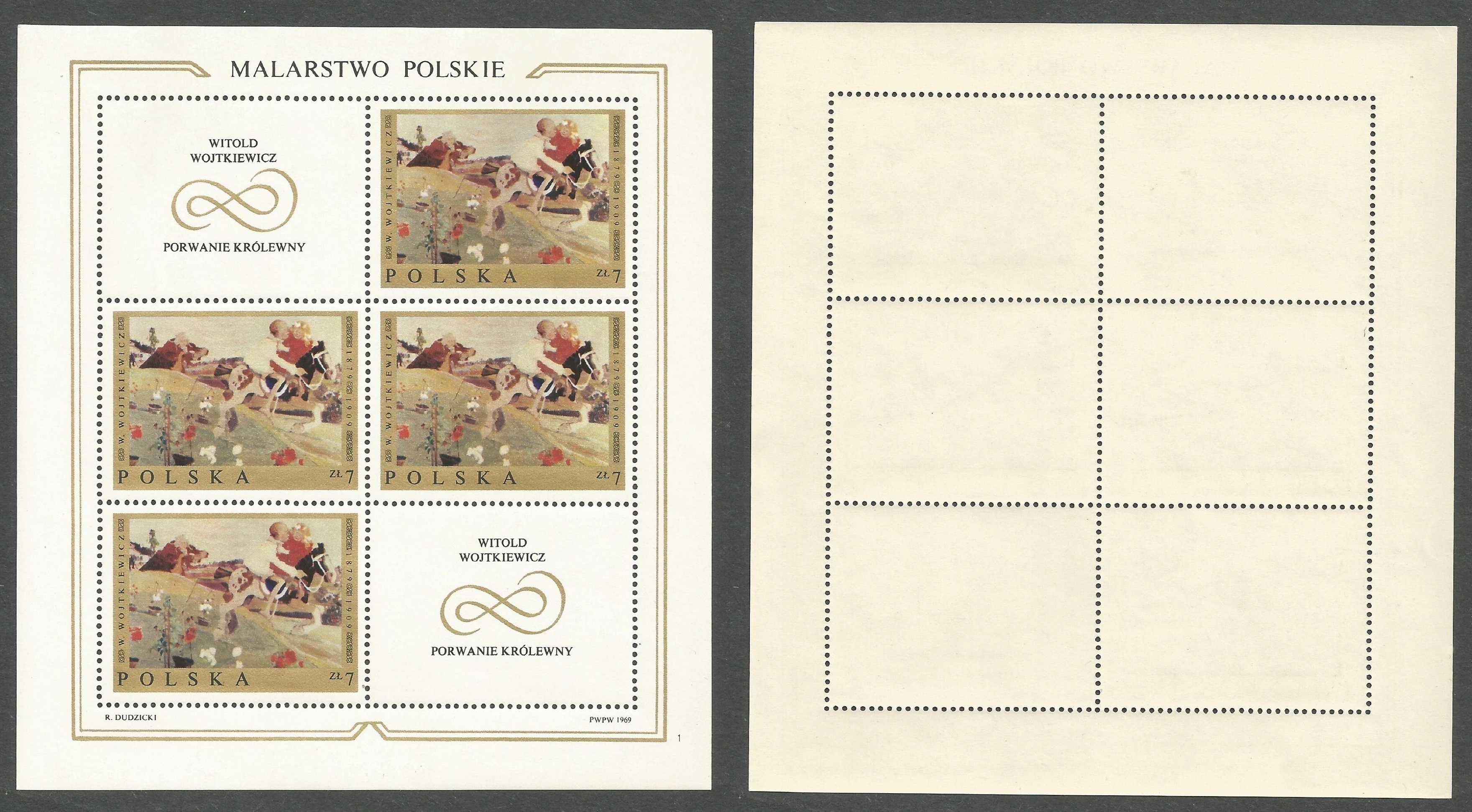 Malarstwo polskie II 1969r. Fi. 1794 – 1801 Blok 57 - 64 stan **