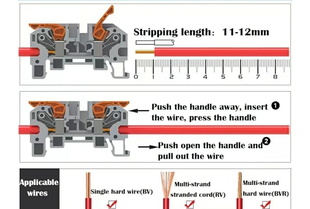 Szybkozłączka zaciskowa na szynę DIN . Pełny zestaw 10 sztuk