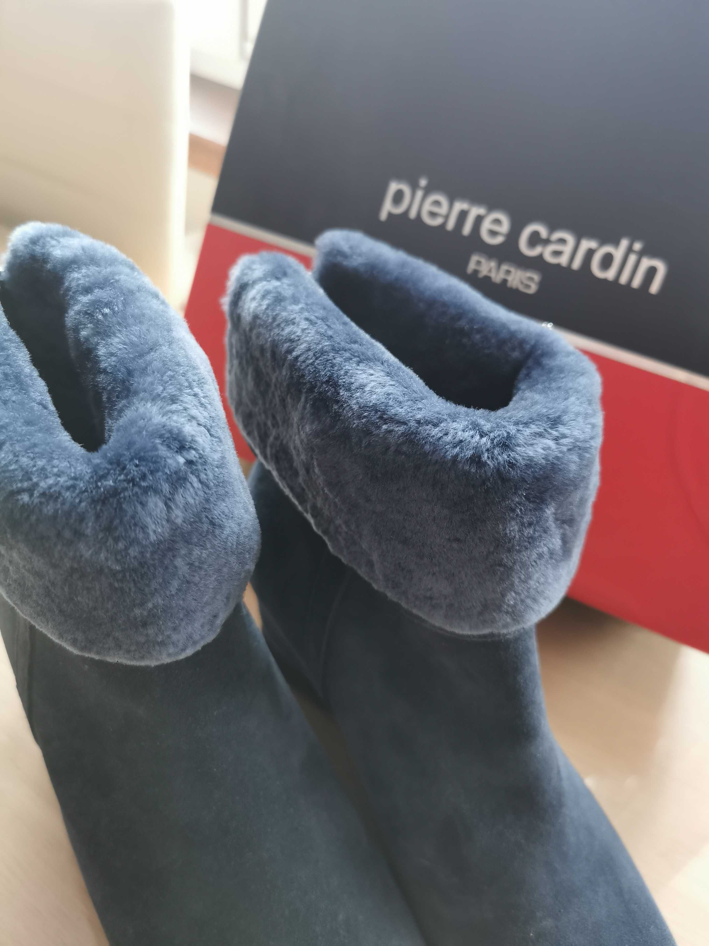 Nowe buty zimowe botki skóra naturalna Pierre Cardin 38 futerko