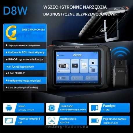 XTOOL D8W Can FD DoIP wifi  język Polski