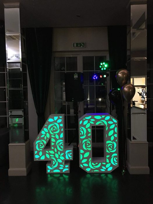 Podświetlana Cyfra 40 , ledy RGB