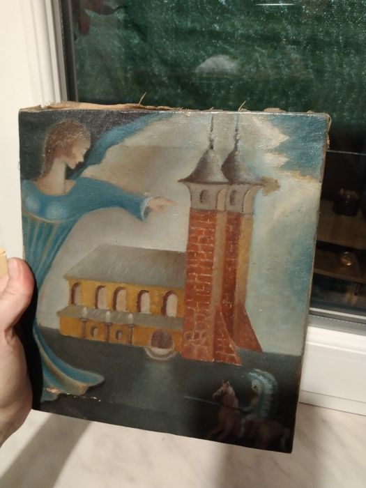 Stary obraz ręcznie malowany na płótnie