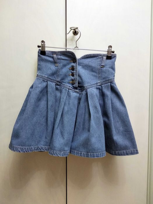 Джинсовая юбка голубая на девочку 9-11років Спідниця джинсова блакитна