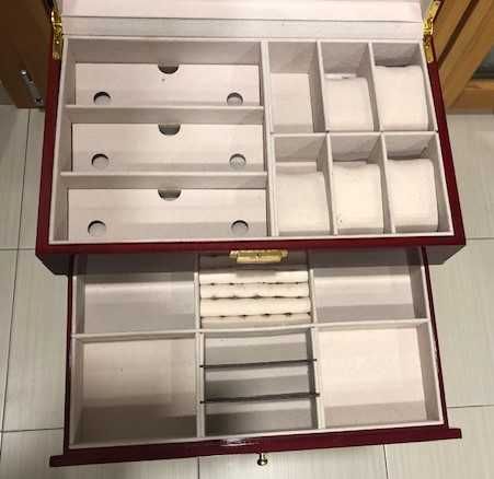 Organizador joias em madeira tipo pau ferro