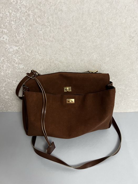 Сумка balenciaga rodeo,баленсіага родео замш, шкіра,коричнева