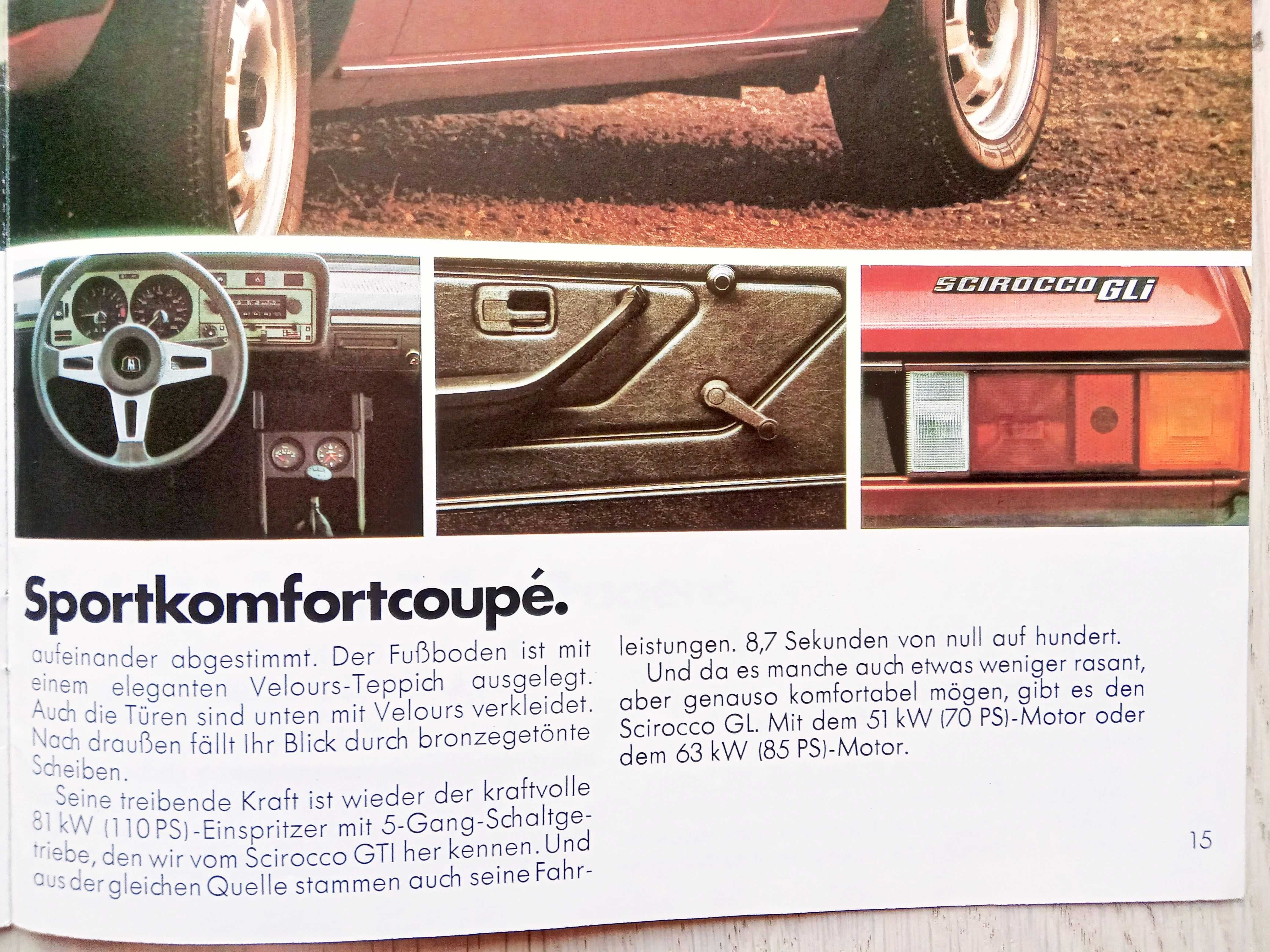 VW Volkswagen Scirocco Mk1 prospekt 1980 rok, 22 strony * RABATY 10% !