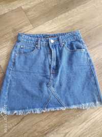 Spódnica spódniczka jeansowa boohoo