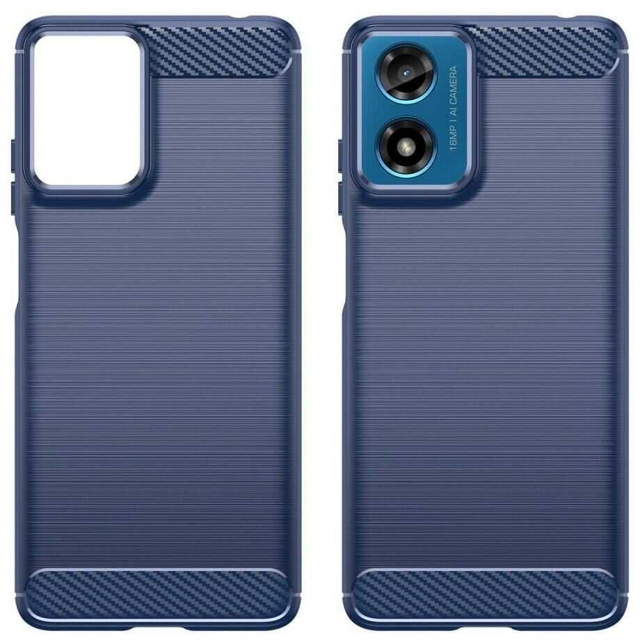 Противоударный чехол накладка для Motorola G04 G24 карбон 2 цвета