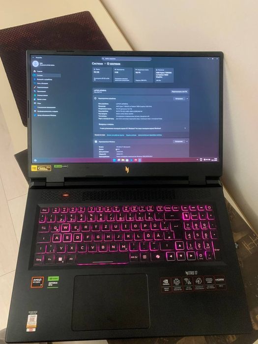 Ноутбук на Гарантії 3 роки !!! Acer Nitro 17 AN17-42-R7XK Obsidian Bla