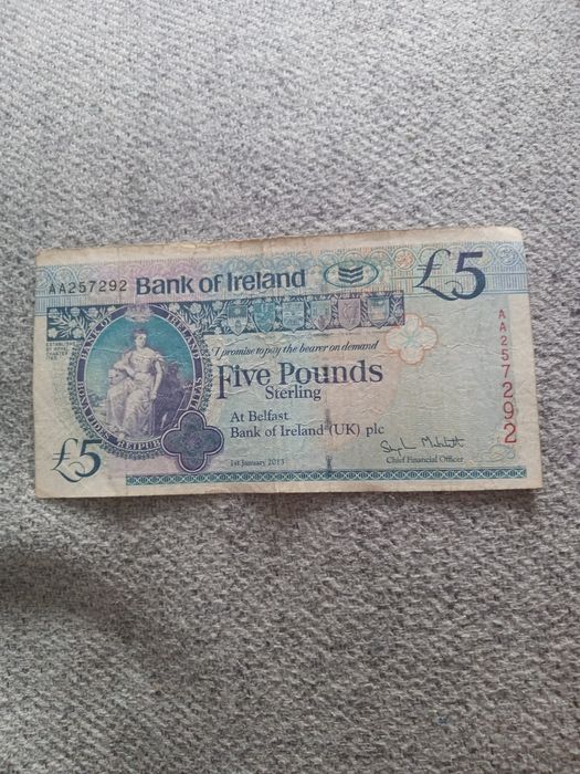 Banknot 5 funtów Irlandia