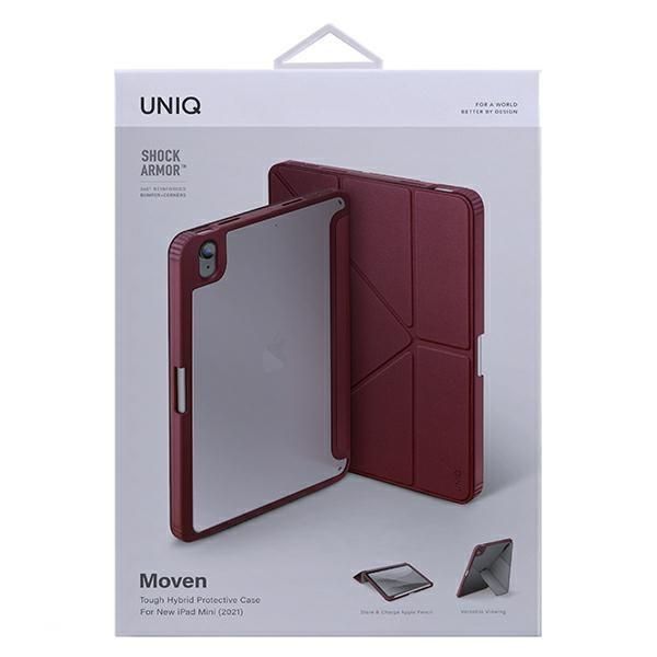 Uniq Etui Moven Ipad Mini (2021) Antimicrobial Bordowy/Burgundy