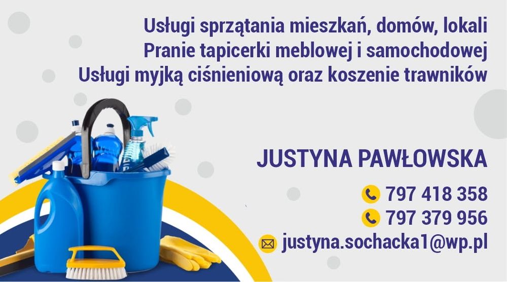 Usługi sprzątania mieszkań,domów,lokali*Pranie tapicerki