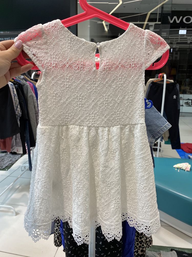 Sukienka cubus 92 2 latka koronka boho ecru