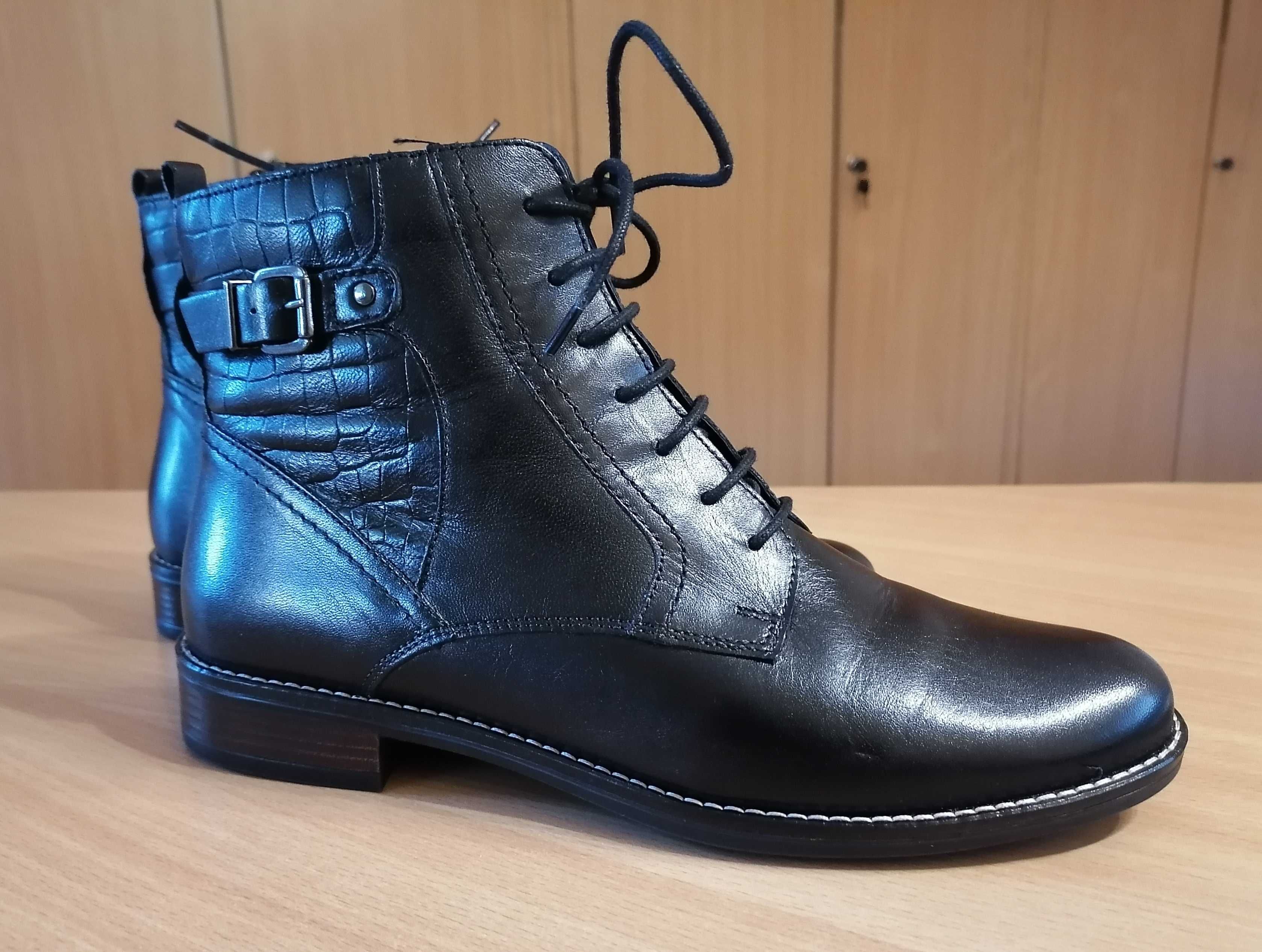 Buty ze skóry botki 5TH AVENUE rozm. 40