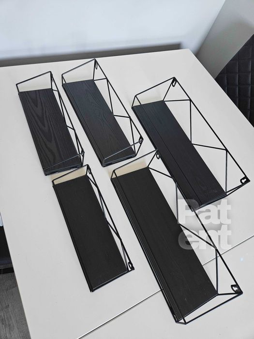 Loftowe kwietnik dekoracja ścienna półki 5 sztuk czarna