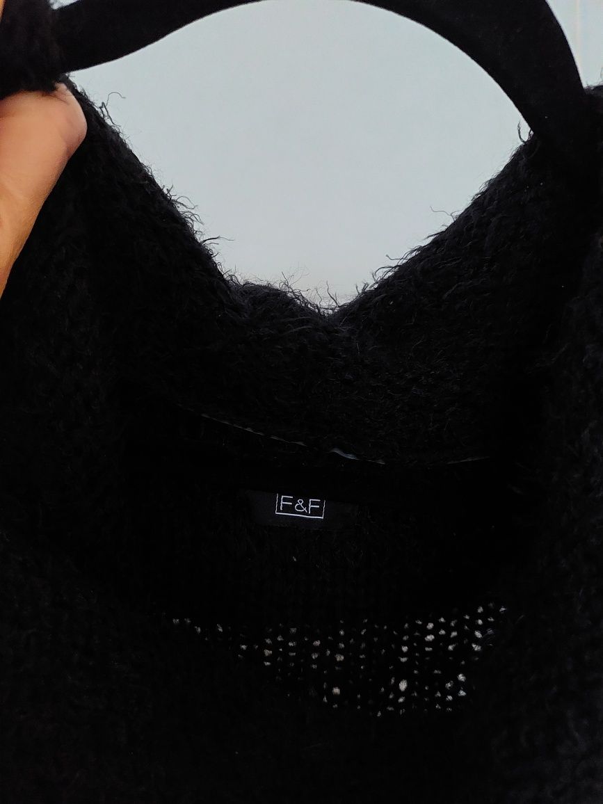 Czarny sweterek mięciutki F&F M L XL jak nowy 38 40 42 komin miękki