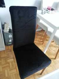 Pokrowce na krzesła welurowe czarne 4 sztuki