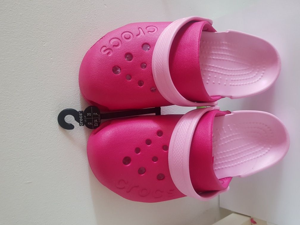 Crocs crocsy nowe różowe J2 klapki chodaki junior 33 34