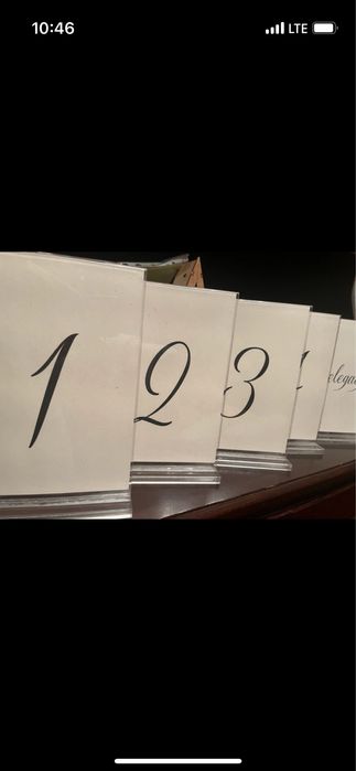 Numery na stoły wesele numerki