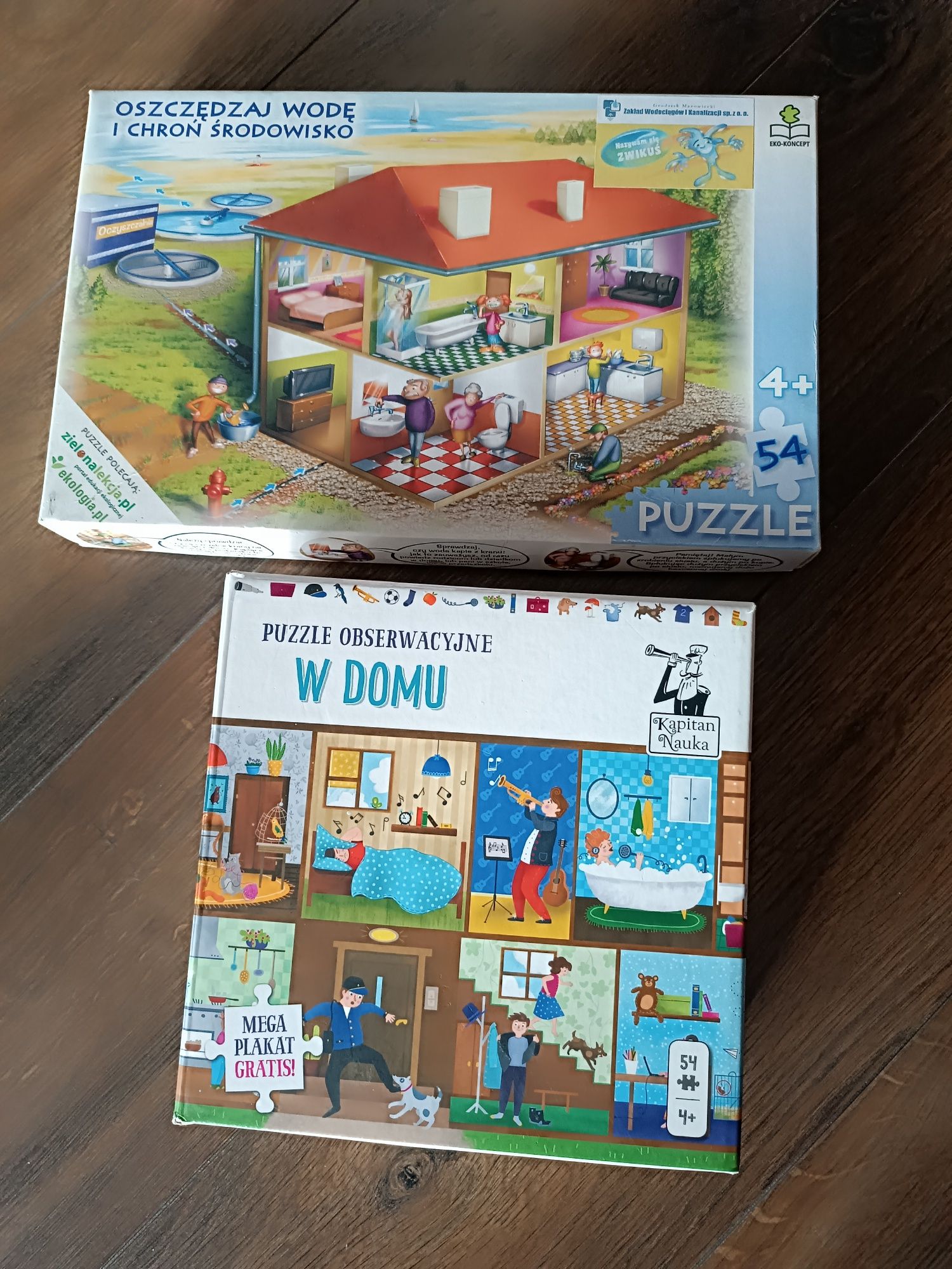 Puzzle 4+ obserwacyjne w domu edukacyjne ekologia kapitan nauka