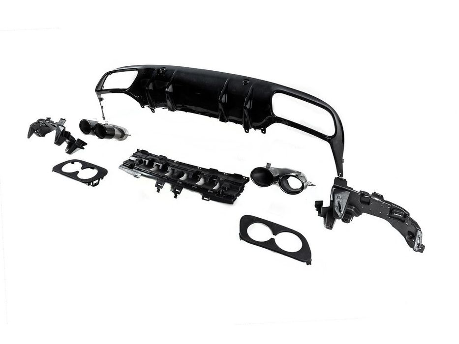 Mercedes C-сlass W205 2014-2021р Задній дифузор з насадками AMG43