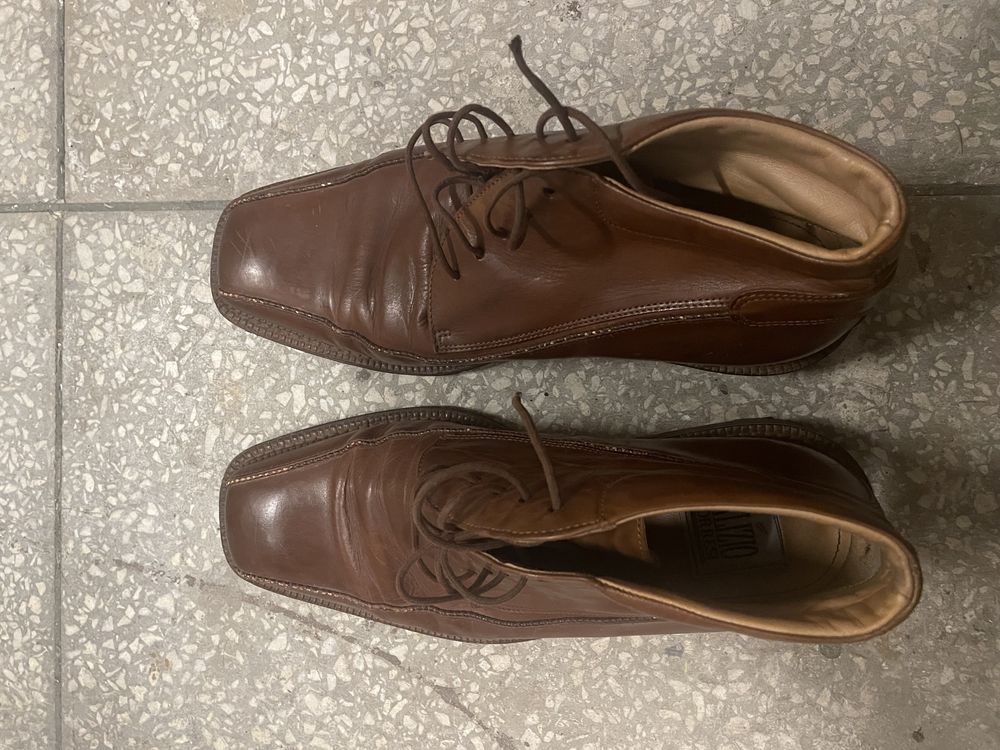 Skórzane męskie brązowe buty włoskie Galizio Torresi