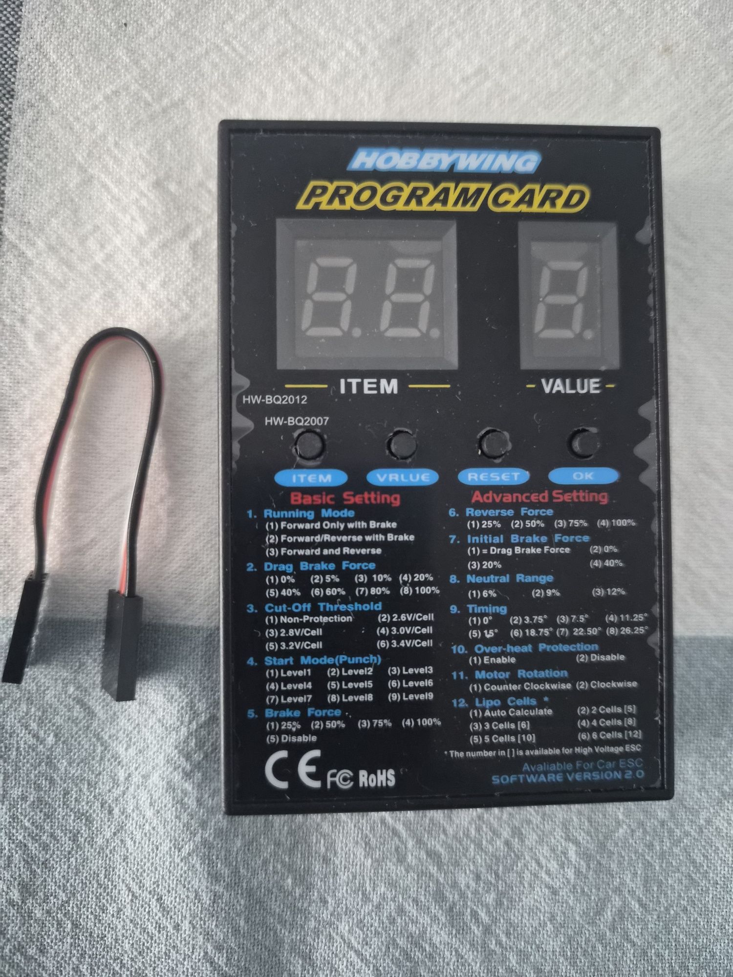 Cartao Hobbywing para programar esc