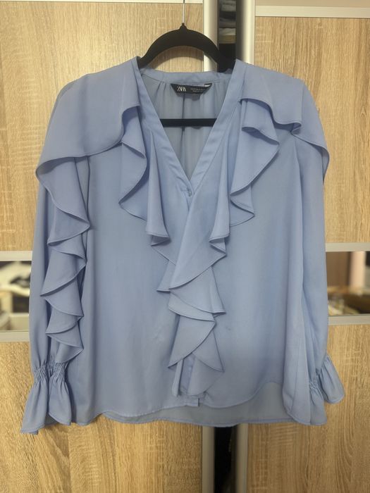 Блуза сорочка zara з рюшами