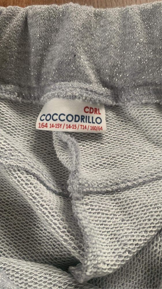 Spodnie dresowe Cocodrillo szare ze srebrną nitką