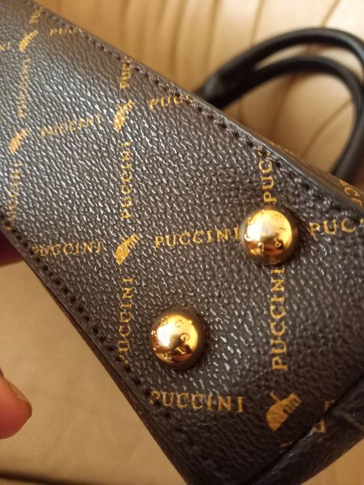 Torba Puccini logowana kuferek, shopperka, aktówka A4  brązowa  Nowa