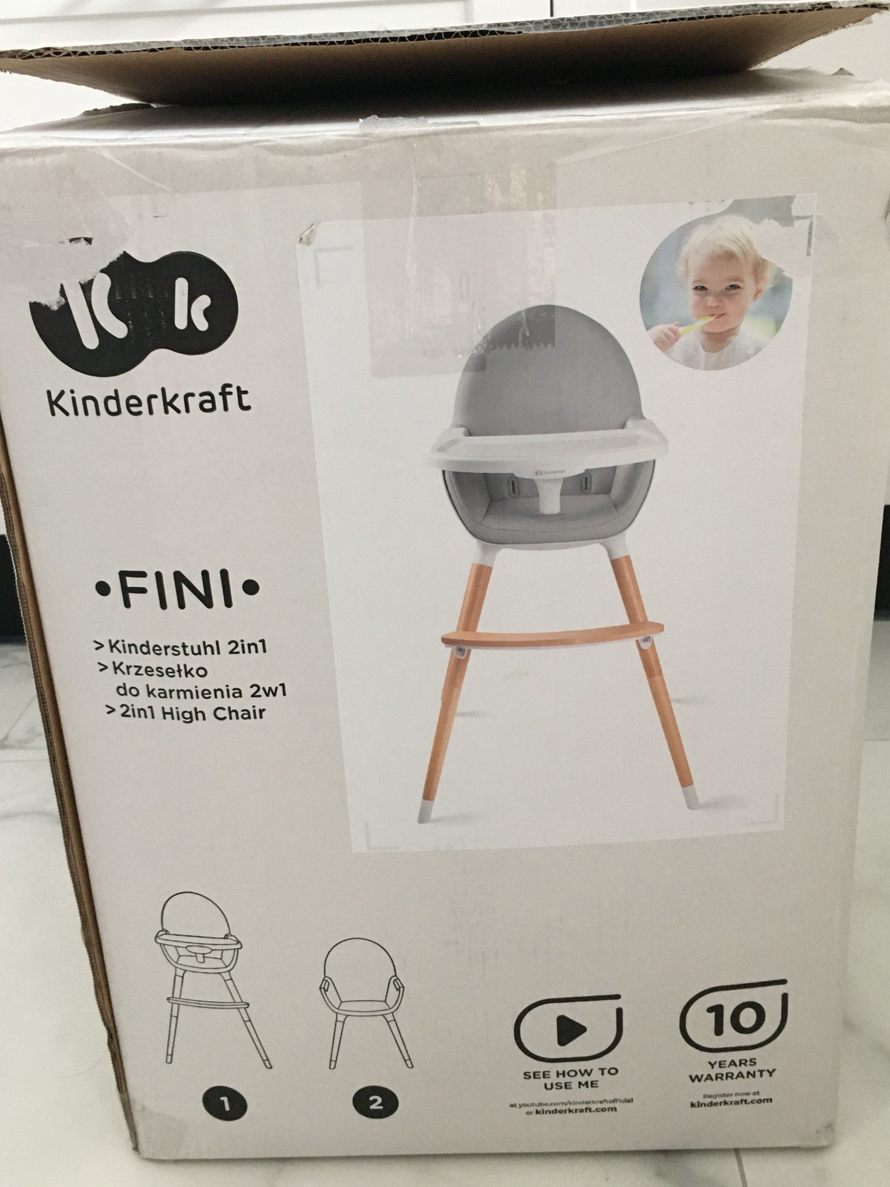 Krzesełko do karmienia Kinderkraft fini 2w1