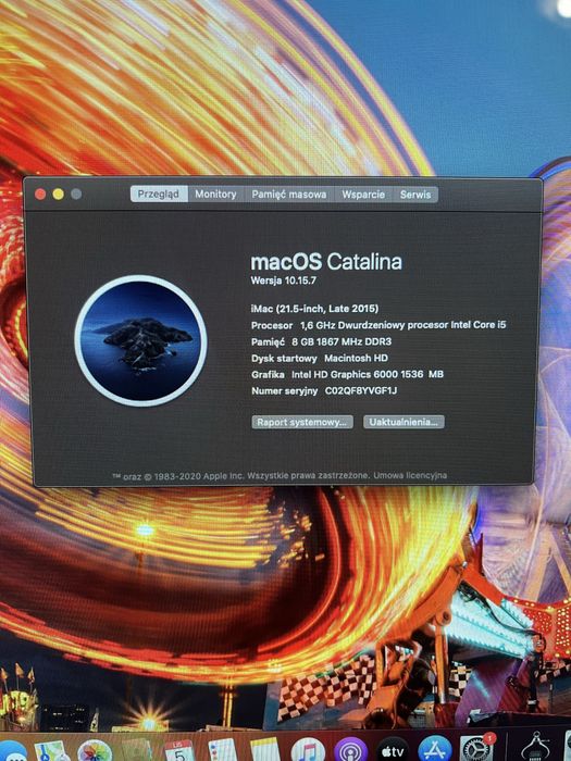 iMac 21,5"  Late 2015 Intel Core i5  turbo 2,7 GHz -  Intel HD 6000