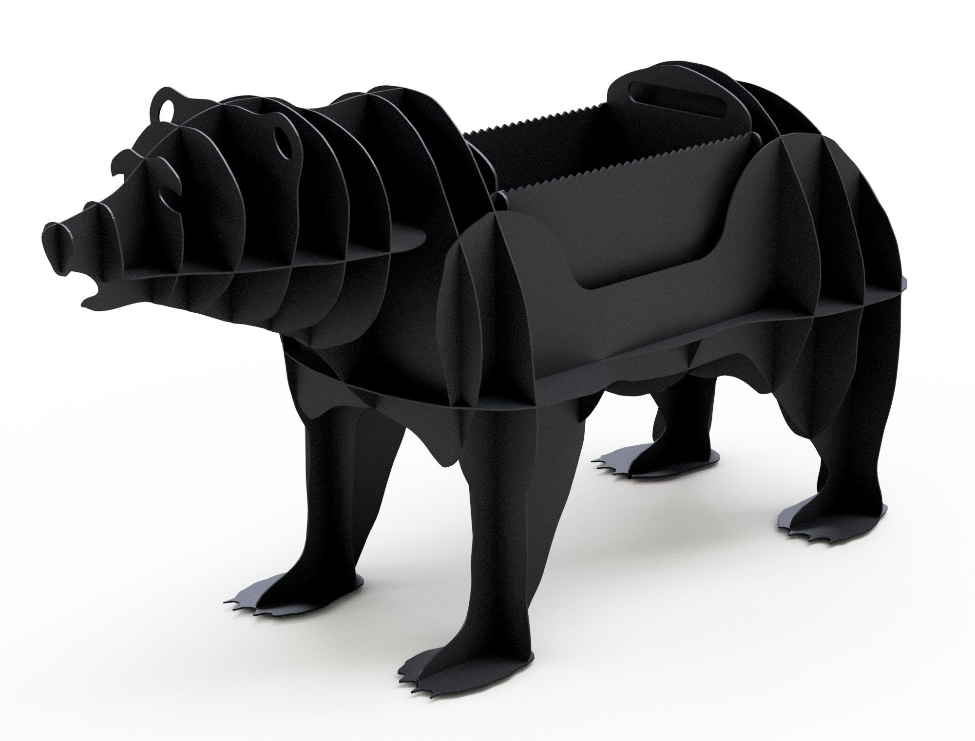 Nowoczesne palenisko grill niedźwiedź zwierzę prezent personalizacja