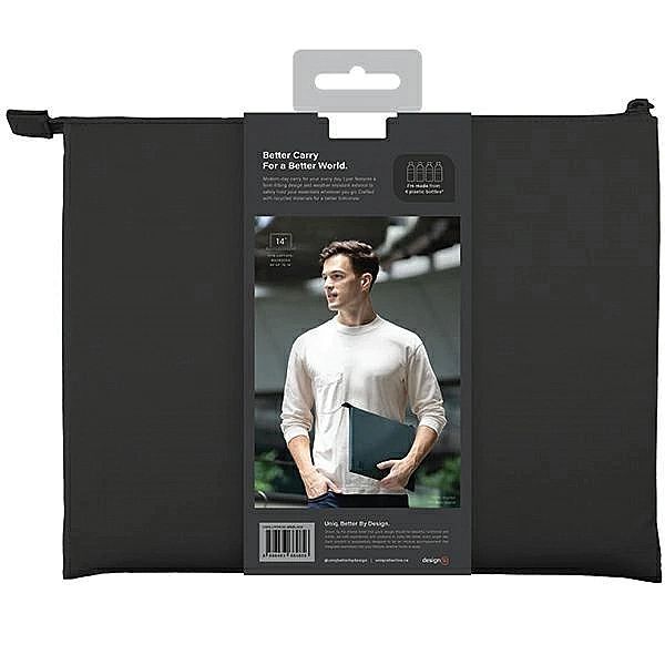 Pokrowiec UNIQ Lyon Waterproof RPET na laptopa 16" - czarny