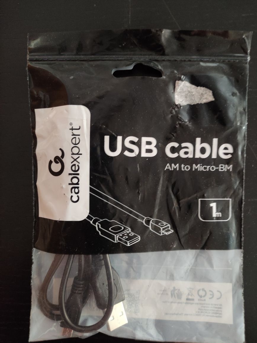 Cabo USB AM para Micro-BM da marca Cablexpert - NOVO