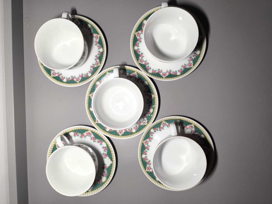 Conjunto de 5 Chávenas + Pires – Porcelana Chinesa