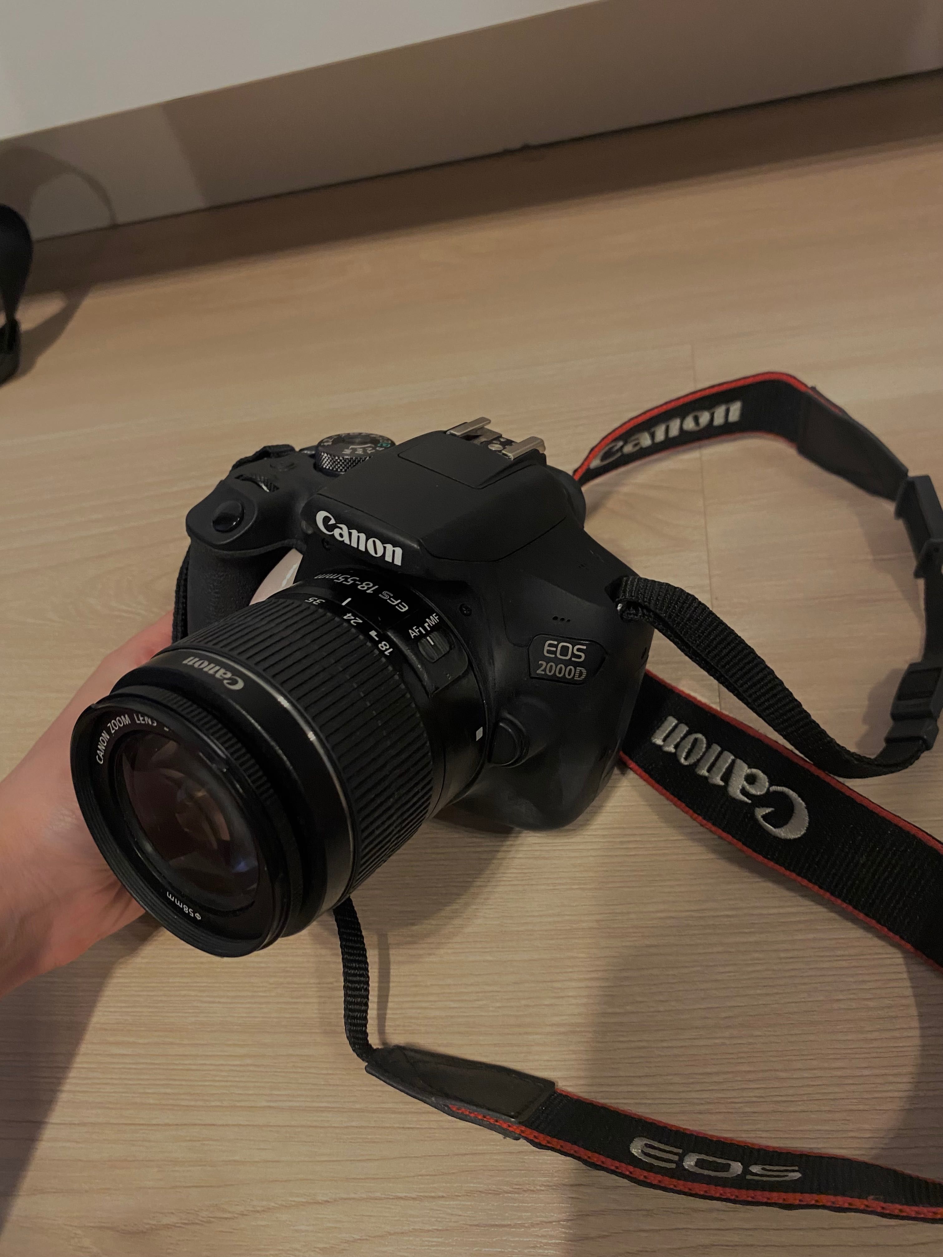 Canon EOS 2000D + torba + bateria + pasek + ładowarka – stan idealny!