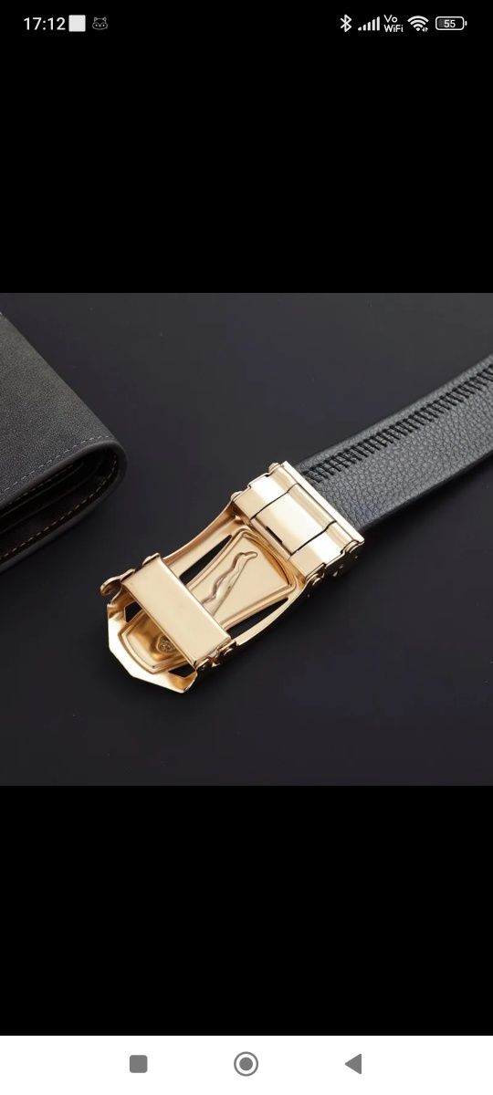 Hit męski pasek do spodni Jaguar pantera unisex 110cm. Gold