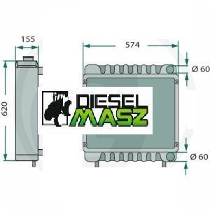 Chłodnica wody John Deere 6800,6120,6220,6320,6420,6120,6215,6415 Nowa